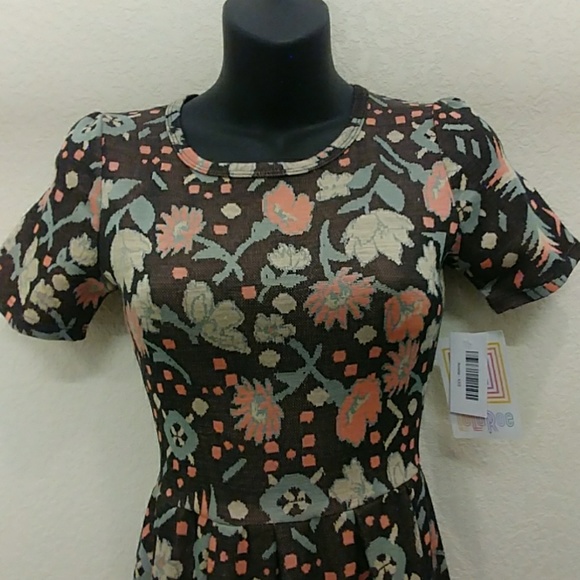 LulaRoe Floral Jacquard Amelia Dress - Picture 3 of 8